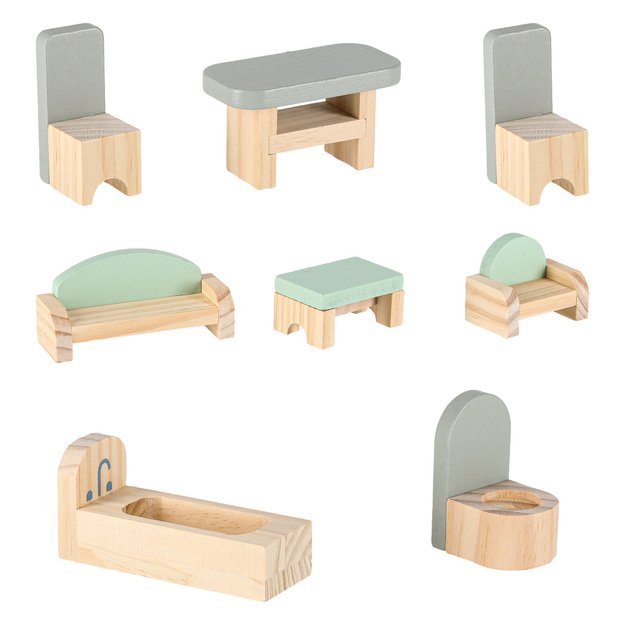 LULILO Peonio medinis lėlių namelis 70 cm LED rožinis 6