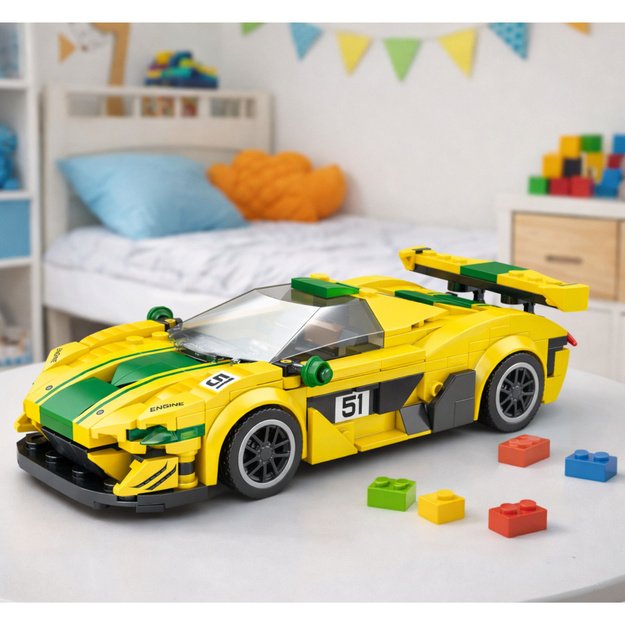 P1 GTR Race Car Construction Set Yellow 351 pcs. 2