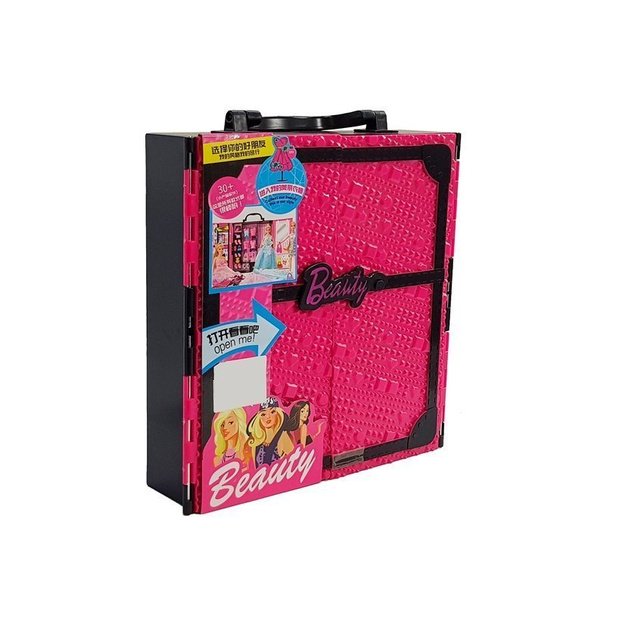 Lėlių drabužinės lagaminas „Doll Wardrobe Suitcase Pink“ 3