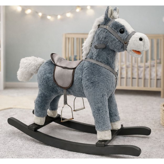 Rocking Horse 74 cm Gray Tones