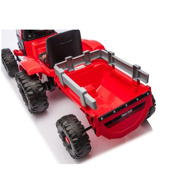 CH9959B Raudonas 24 V akumuliatorinis traktorius su priekaba 8