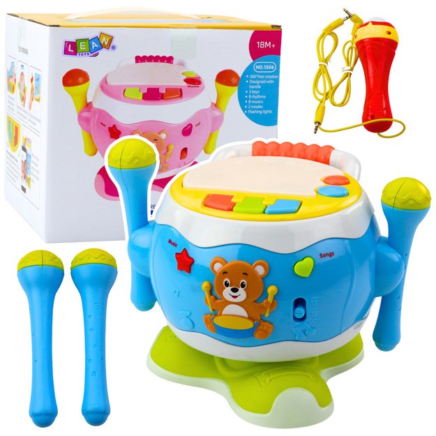 Drum For Kids Musical Interactive Lights Sounds Blue