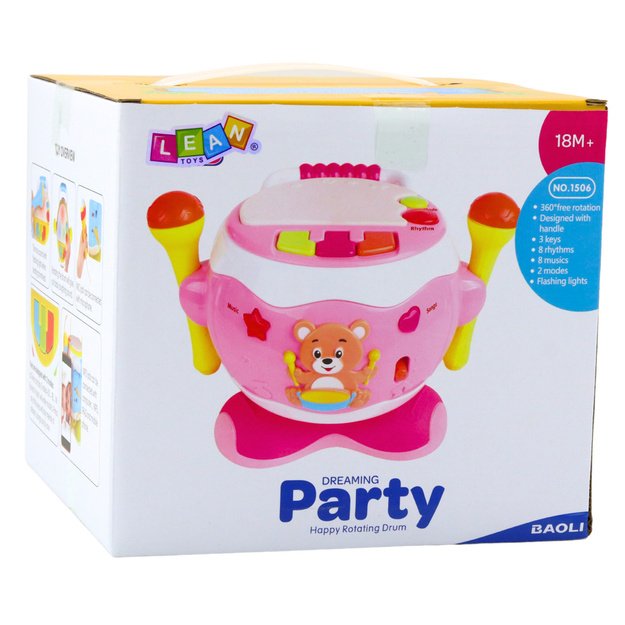 Drum For Kids Musical Interactive Lights Sounds Blue 3