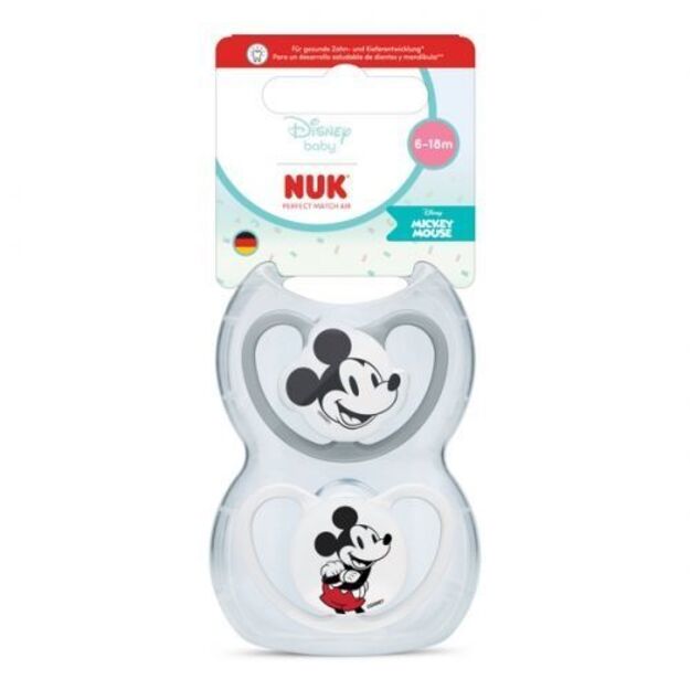 NUK Air Soother 6–18 mėn. silikoninis čiulptukas Mickey Mouse
