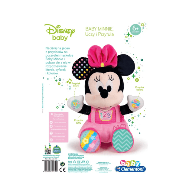 Interaktyvus pliušinis „Disney Baby Minnie“ – moko ir apkabina Clementoni 50130 4