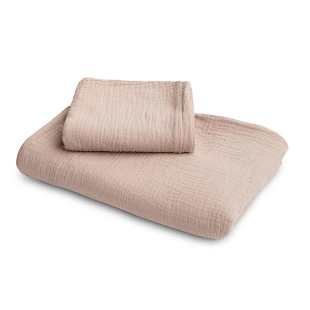 2 elementų MUSLIN patalynė DUSTY ROSE 100x135 cm