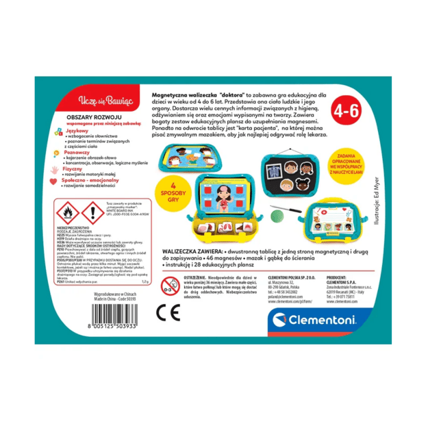 Magnetic Educational Doctor&rsquo;s Case Learn Through Play Polish Language Clementoni 50393 6