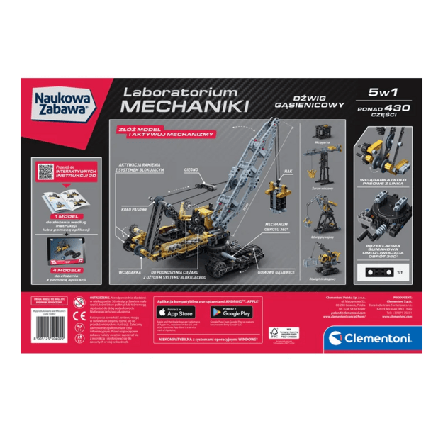 Scientific Fun Mechanics Laboratory Crawler Crane Clementoni 50402 4