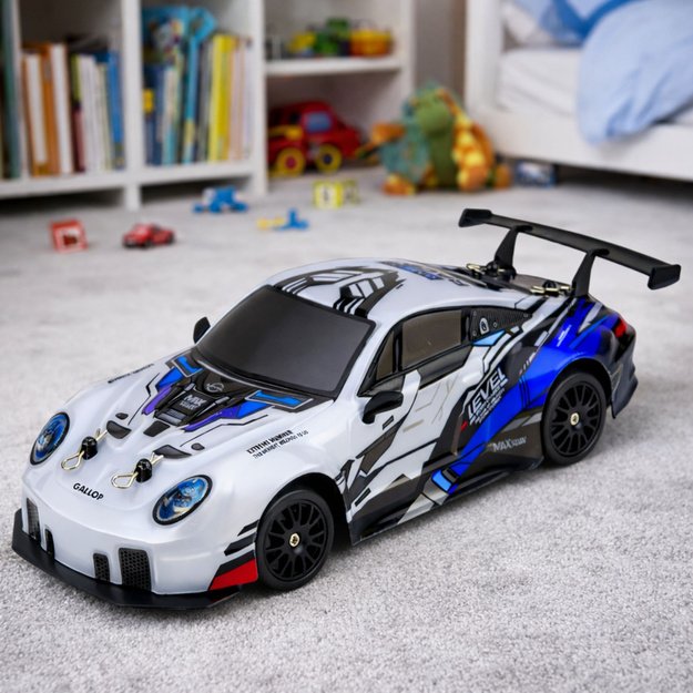Remote Controlled Drift Car RC Interchangeable Wheels 4WD Blue 1:24 2