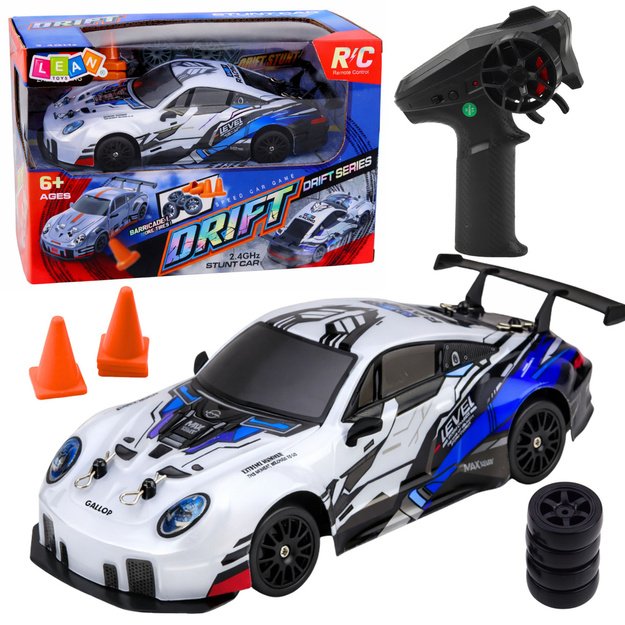 Remote Controlled Drift Car RC Interchangeable Wheels 4WD Blue 1:24