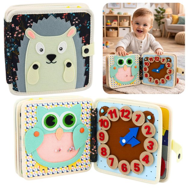 3D Felt Sensory Educational Book Animals Hedgehog