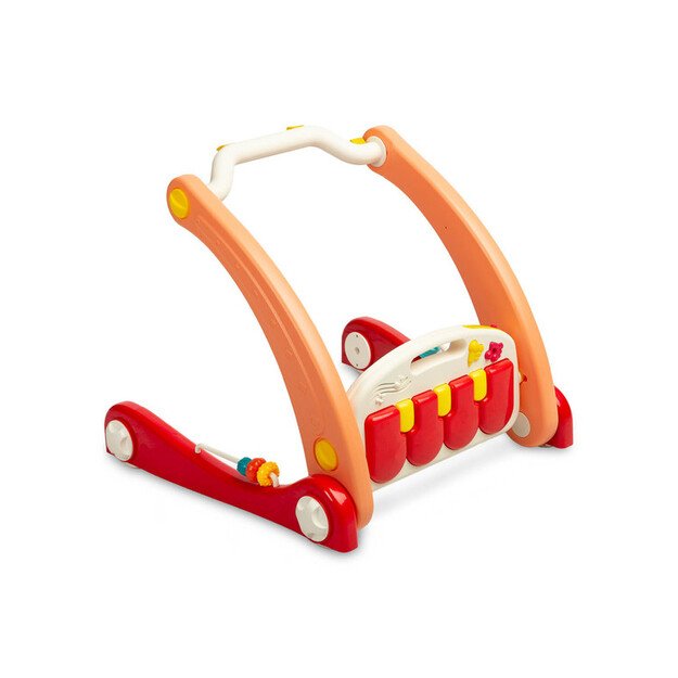 2IN1 WALKER WITH MUSIC MAT PINK