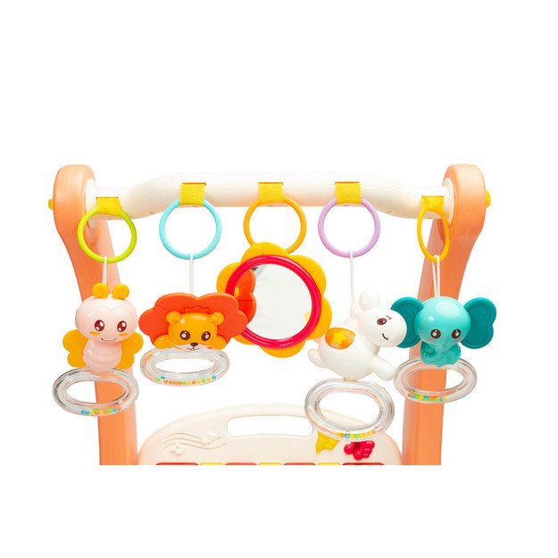 2IN1 WALKER WITH MUSIC MAT PINK