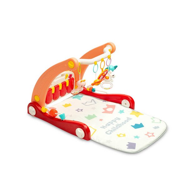 2IN1 WALKER WITH MUSIC MAT PINK