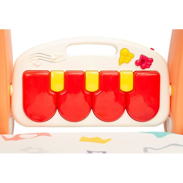 2IN1 WALKER WITH MUSIC MAT PINK