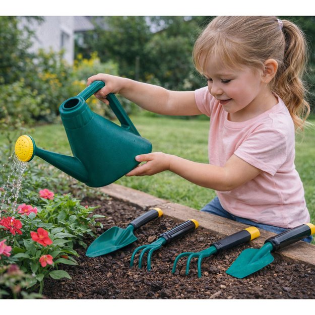 Little Gardener s Set Gardening Tool Box Watering Can 2
