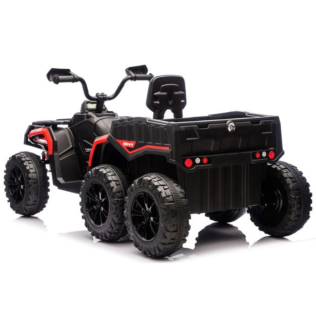 Battery-Operated Quad ATV 6 Wheels With Trailer JC606 24V 4x4 Red 2