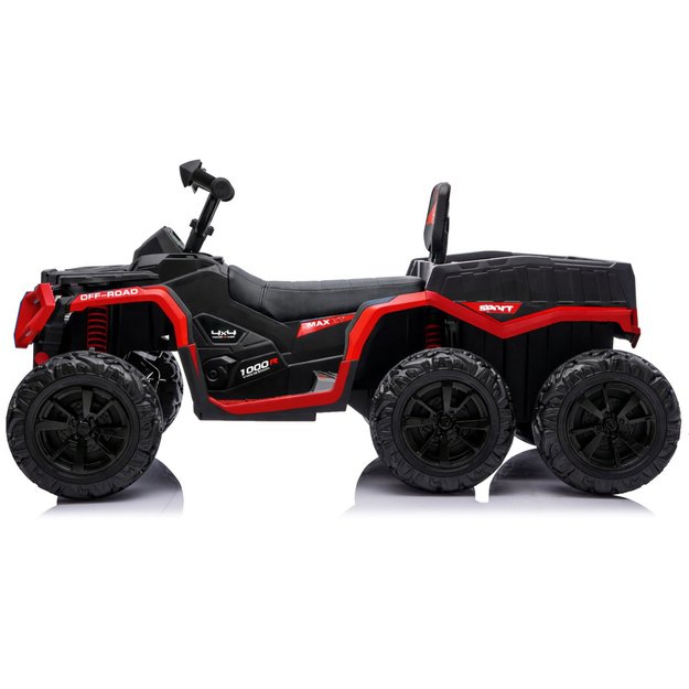 Battery-Operated Quad ATV 6 Wheels With Trailer JC606 24V 4x4 Red 4