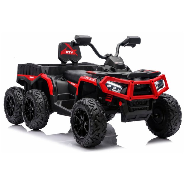 Battery-Operated Quad ATV 6 Wheels With Trailer JC606 24V 4x4 Red