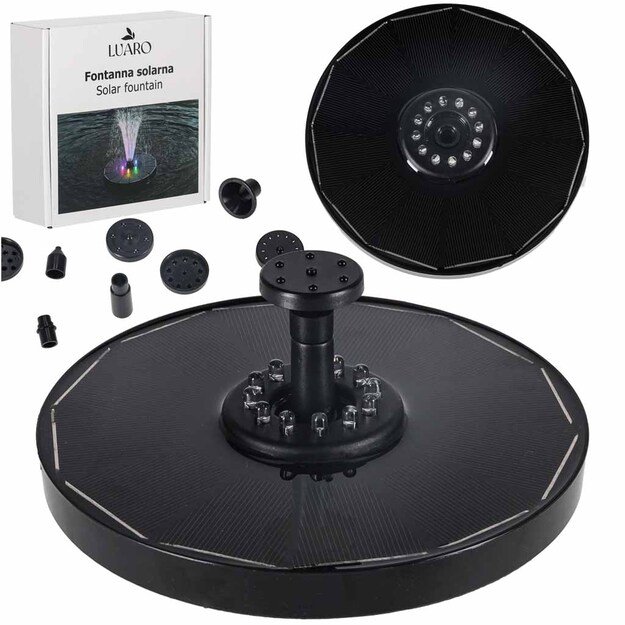 LUARO saulės tvenkinio fontanas sodo plūduriuojantis siurblys LED RGB 16cm