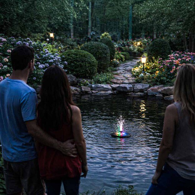 LUARO saulės tvenkinio fontanas sodo plūduriuojantis siurblys LED RGB 16cm 10