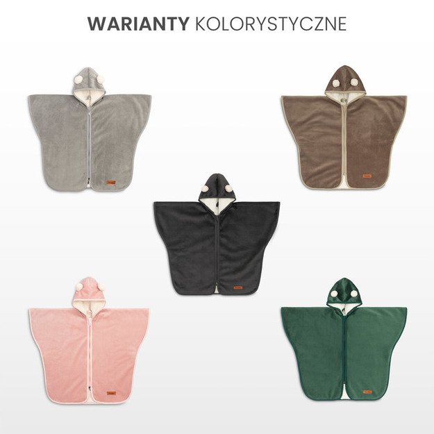 CAR SEAT PONCHO GRAPHITE PLUSH