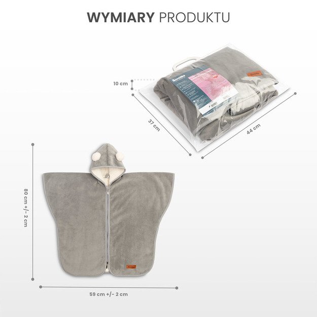 CAR SEAT PONCHO GRAPHITE PLUSH