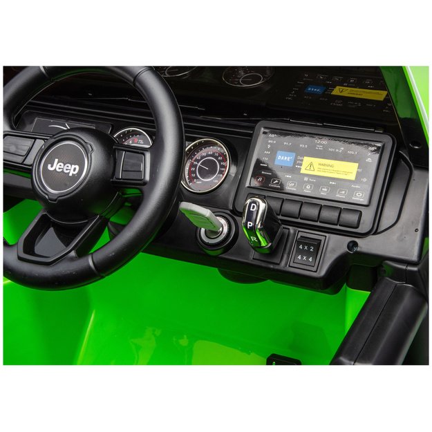 Jeep Rubicon 4x4 akumuliatorinė transporto priemonė DK-JWR556 4x200W 24V žalia