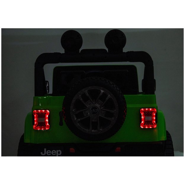 Jeep Rubicon 4x4 akumuliatorinė transporto priemonė DK-JWR556 4x200W 24V žalia