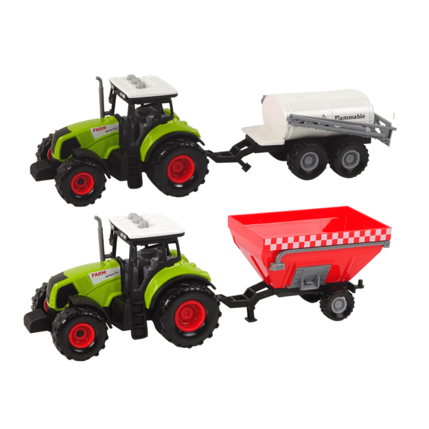 Farmer Tractor Set + 2 Farm Machines Farm Truck Set