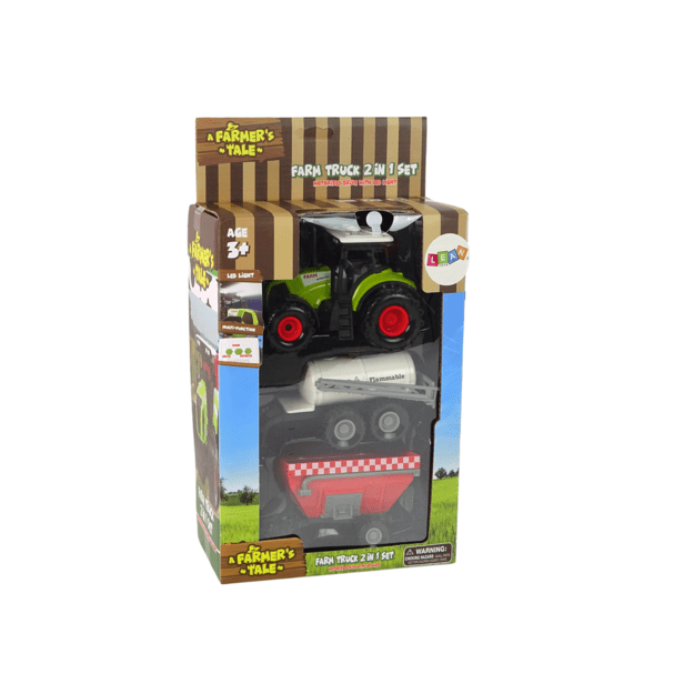 Farmer Tractor Set + 2 Farm Machines Farm Truck Set