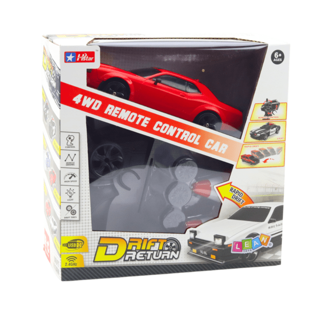 Automobilis Sportas Driftas Keičiami ratai Nuotoliniu būdu valdomas RC 4WD Raudonas sportas 4