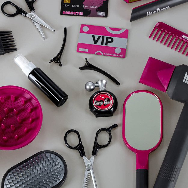 Kirpyklų rinkinys vaikams plaukų džiovintuvas plaukų tiesintuvas &scaron;viesos garsas 19 vnt.