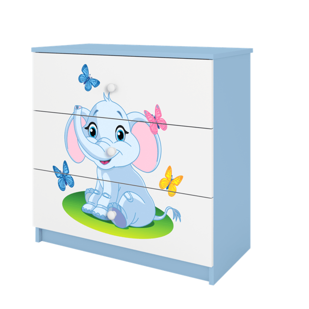Chest of drawers babydreams blue baby elephant