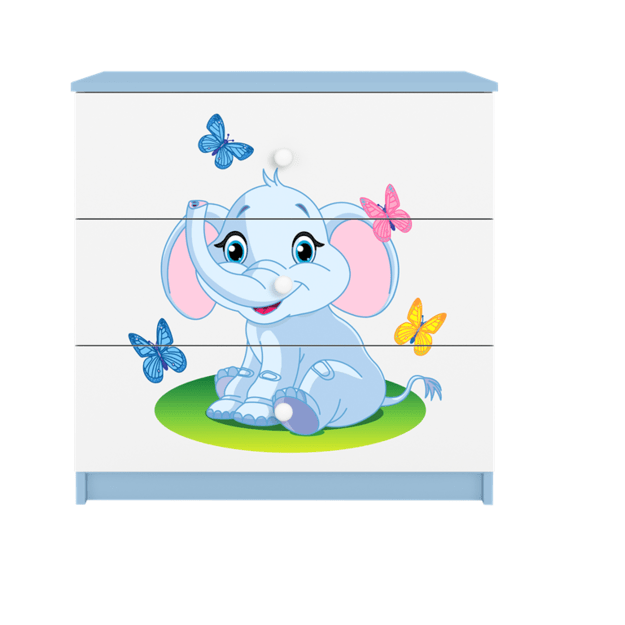 Chest of drawers babydreams blue baby elephant
