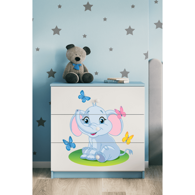 Chest of drawers babydreams blue baby elephant