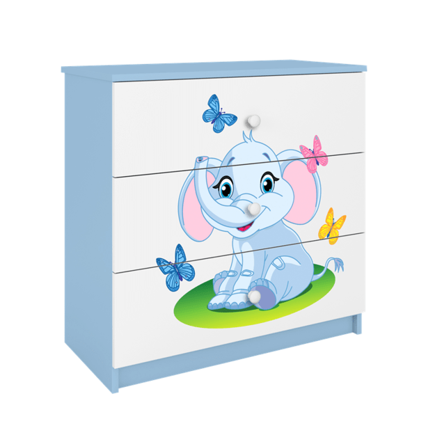 Chest of drawers babydreams blue baby elephant