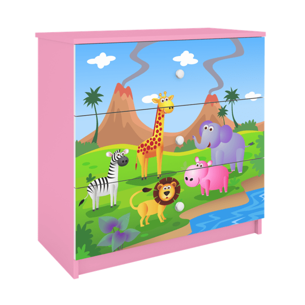 Komoda babydreams rožinė safari