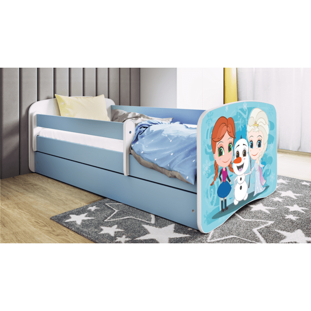 Bed babydreams blue frozen land with drawer with mattress 140/70