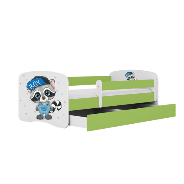 Bed babydreams green raccoon with drawer with mattress 180/80 5