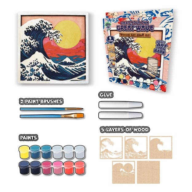 Splat Planet medinis 3D spalvinimo paveikslas, Didžioji banga