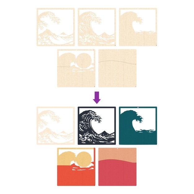 Splat Planet medinis 3D spalvinimo paveikslas, Didžioji banga