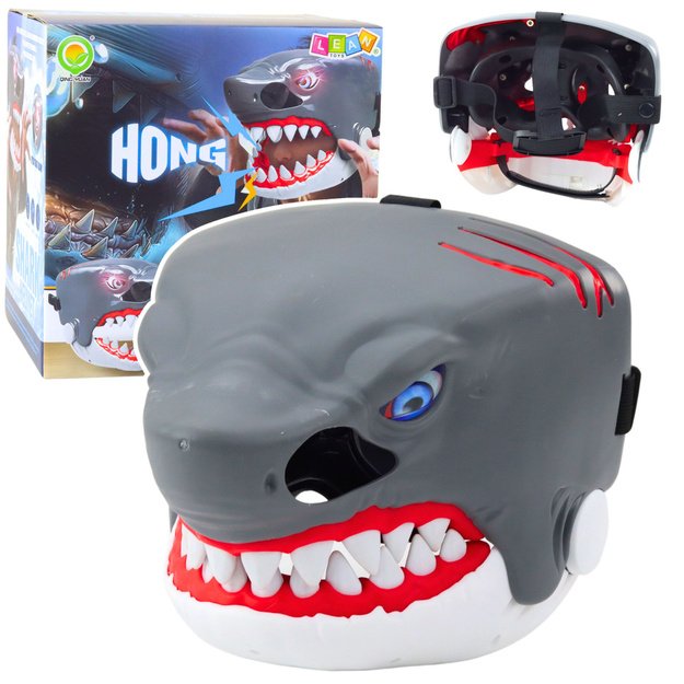 Shark Mask Opening Mouth Lights Sounds Adjustable Strap