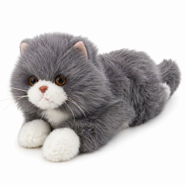 Plush Persian Cat Mascot Cuddly Toy Weighted Paws Gray 50 cm