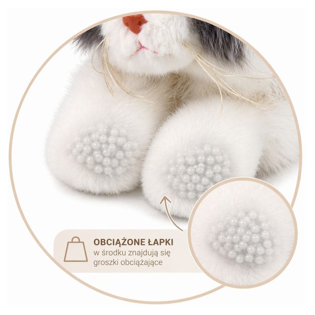 Plush Persian Cat Mascot Cuddly Toy Weighted Paws Gray 50 cm