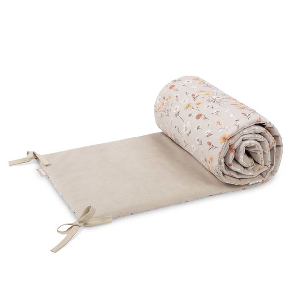 CRIB BUMPER VELVET BLOOM BEIGE