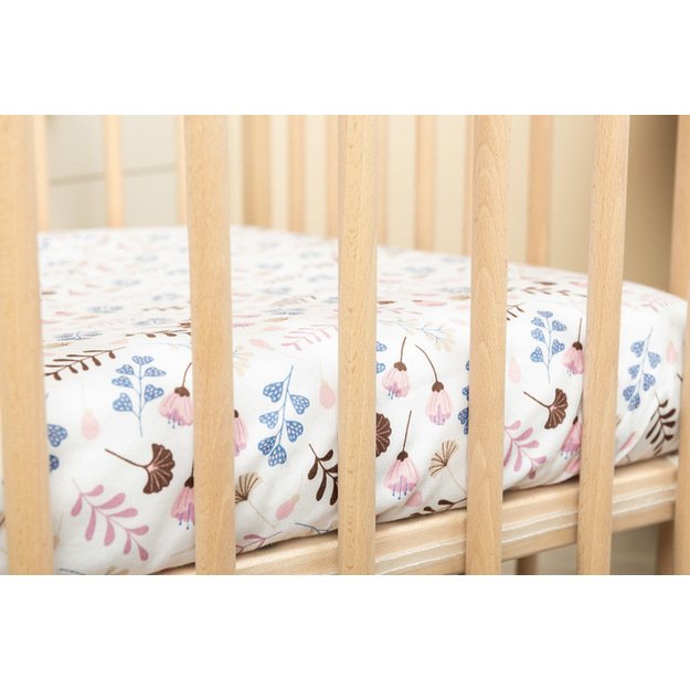 PRINTED BEDSHEET COTTON TWIGS PINK 60X120