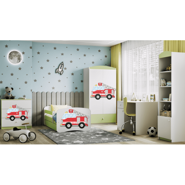 Lova babydreams green fire brigade be stalčiaus be čiužinio 140/70 5