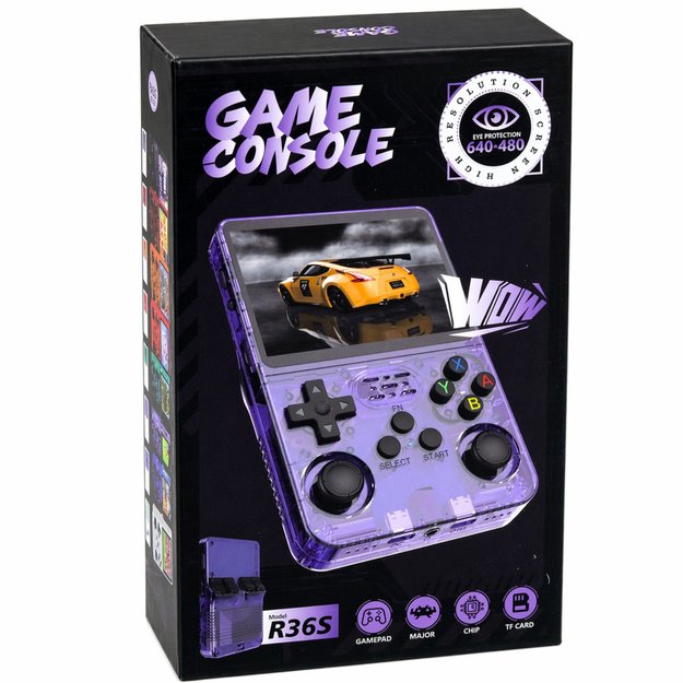 Mini R36S Portable Retro Gaming Console 21,000 IPS 3.5 Inch Black