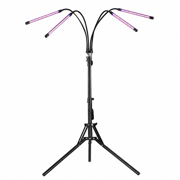 LED lamp for growing crops and illuminating plants, 4-panel stand, remote control